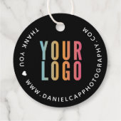 2" Bedankt Zakelijk Logo Zwart Hanglabels Bedankjes Labels (Achterkant)