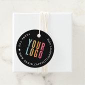 2" Bedankt Zakelijk Logo Zwart Hanglabels Bedankjes Labels (In situ)