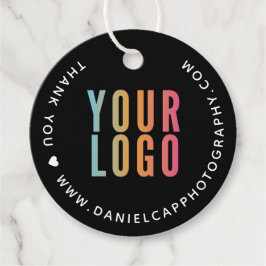 2" Bedankt Zakelijk Logo Zwart Hanglabels Bedankjes Labels
