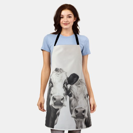 2 Beef Koeien kijken naar u Barbeque Schort (Gedragen)