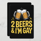 2 Beers & I'm Gay Funny LGBTQ Pride Ally Rainbow Kaart (Voorkant / Achterkant)