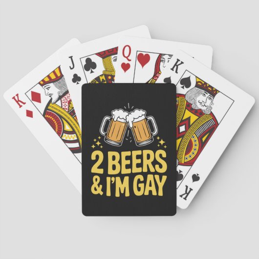 2 Beers & I'm Gay Funny LGBTQ Pride Ally Rainbow Pokerkaarten (Achterkant)