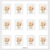 2 Beker Bloemen Sticker (Vel)