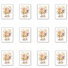 2 Beker Bloemen Sticker