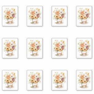 2 Beker Bloemen Sticker