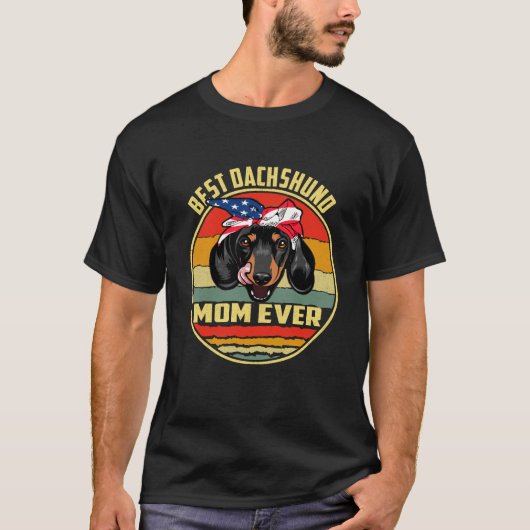 2 Beste Dachshund Moeder Ooit Vintage T-shirt (Voorkant)