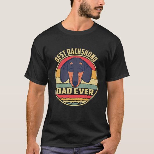 2 Beste Dachshund-papa ooit T-shirt (Voorkant)