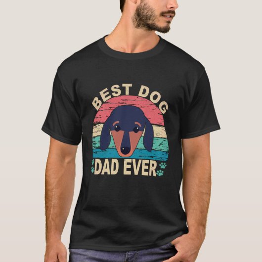 2 Beste Hond Papa Ooit - Dachshund T-shirt (Voorkant)