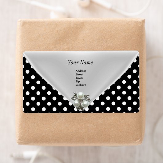 2 "Bestel Elegant Wit Zwart" 2 Label Adres (Insitu)