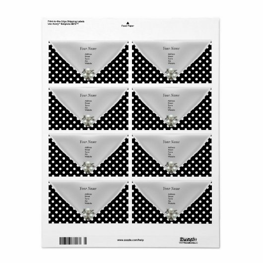 2 "Bestel Elegant Wit Zwart" 2 Label Adres (Full Sheet)