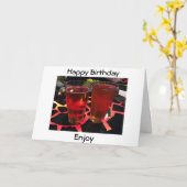 2 BIEREN OP EEN "CRAZY BAR" VERJAARDAG WENSEN VOOR KAART (Gele Bloem)