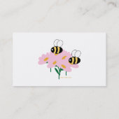 2 bijen en roze bloemen centraal contactkaartje (Achterkant)