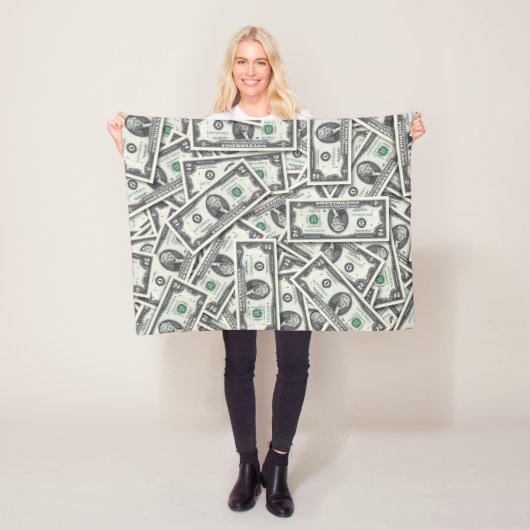 $2 Biljet Geld Achtergrond Fleece Deken (In situ)