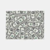 $2 Biljet Geld Achtergrond Fleece Deken (Voorkant (Horizontaal))