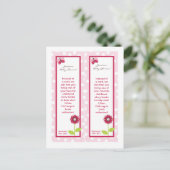 2 Bladwijzer Berry Garden Lady Bug Flower Pink Uitnodiging Briefkaart (Staand voorkant)