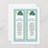 2 Bladwijzer Blauwe Zee Schildpadden Uitnodiging Briefkaart (Voorkant / Achterkant)