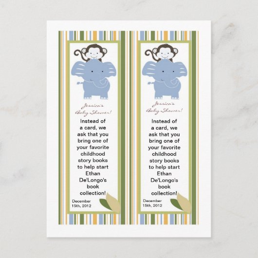 2 Bladwijzer Safari Vrienden Uitnodiging Briefkaart (Voorkant)