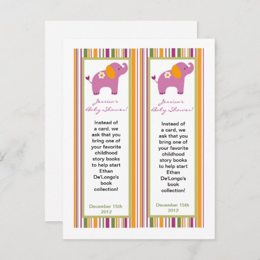 2 Bladwijzer Sweet Safari Uitnodiging Briefkaart (Voorkant / Achterkant)