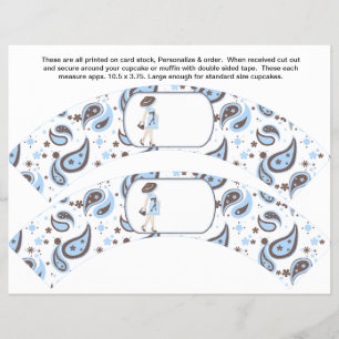 2 Blauw Baby shower - Aangepaste Cupcake-inktpanne Flyer