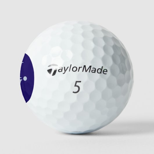 2-blauw-initialen Verticaal Monogrammed Modern Golfballen (Logo)