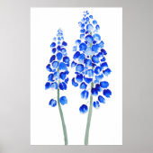 2 blauwe abstracte waterverf van de hyacinth-druif poster (Voorkant)