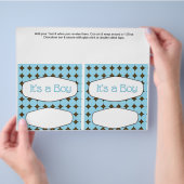 2 Blauwe Baby Shower Favor Aangepaste Candy Bar Ve Flyer (Hand)