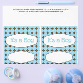 2 Blauwe Baby Shower Favor Aangepaste Candy Bar Ve Flyer (Enkel)