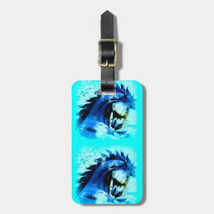 2 blauwe broncos bagagelabel