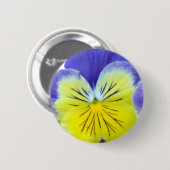 2 Blauwe Gele Pansies Ronde Button 5,7 Cm (Voorkant /achterkant)