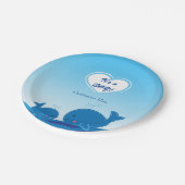 2 Blauwe Walvissen Baby Shower Feestborden Papieren Bordje (Gekanteld)