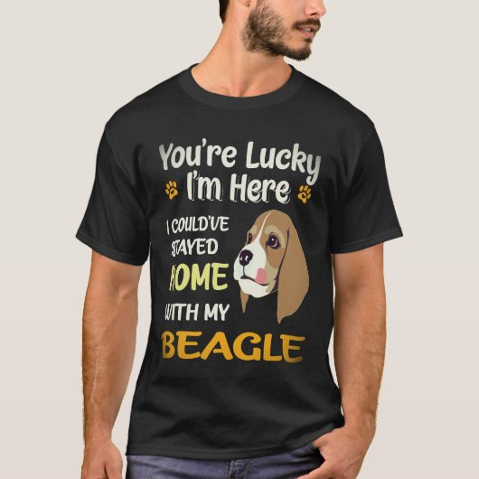 2 Bleef thuis met mijn Beagle T-shirt (Voorkant)