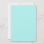 #2 Bleek Turkooisblauwe Foto Blok Post Bruiloft Kaart (Achterkant)