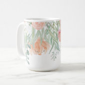#2 Bleke Peach Sage Green Waterverf Floral Koffiemok (Voorkant links)