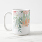 #2 Bleke Peach Sage Green Waterverf Floral Koffiemok (Links)
