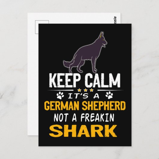 2 Blijf kalm het is een Duitse herder niet een fre Briefkaart (Voorkant / Achterkant)