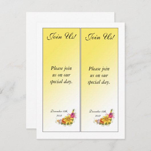 2 Bloemboeket Bewaar de datum Bladwijzer Aankondigingskaart (Voorkant / Achterkant)