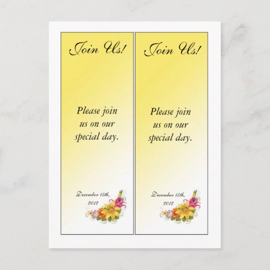 2 Bloemboeket Bewaar de datum Bladwijzer Aankondigingskaart (Voorkant)