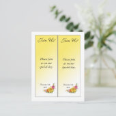 2 Bloemboeket Bewaar de datum Bladwijzer Aankondigingskaart (Staand voorkant)