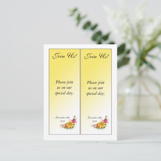 2 Bloemboeket Bewaar de datum Bladwijzer Aankondigingskaart (Staand voorkant)