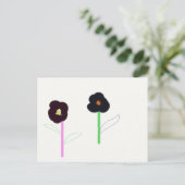2 bloemen briefkaart (Staand voorkant)