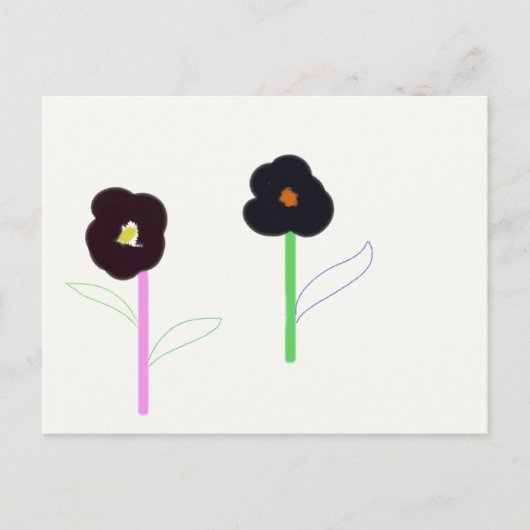 2 bloemen briefkaart (Voorkant)