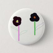 2 bloemen ronde button 5,7 cm (Voorkant)