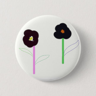 2 bloemen ronde button 5,7 cm