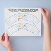 2 Blue Stork Baby Persoonlijke Cupcake Wrappers Flyer (Hand)