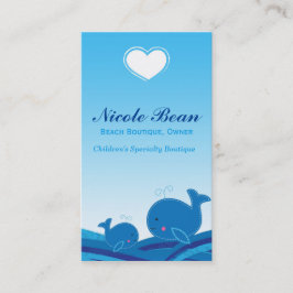 2 Blue Whales Kinderboetiek Zakelijke Kaart Visitekaartje