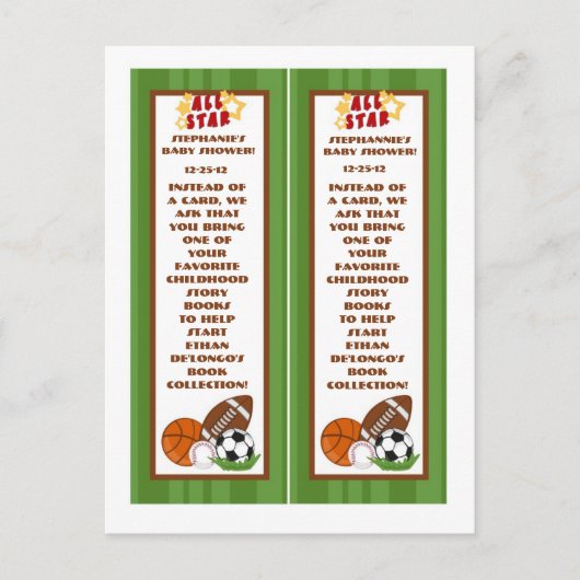 2 Boek markeert All Star Green Uitnodiging Briefkaart (Voorkant)