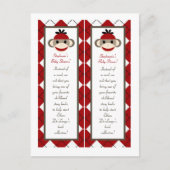 2 Boek markeert rode sok aap argyle Uitnodiging Briefkaart (Voorkant)