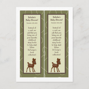 2 Boek Marks Forrest Animal Owl Deer Bird Porcupin Uitnodiging Briefkaart
