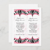 2 Boek Marks Girly Butterfly Zebra Print Pattern Uitnodiging Briefkaart (Voorkant / Achterkant)