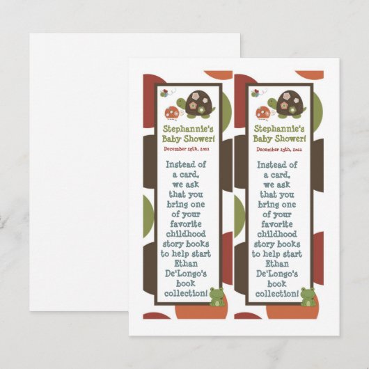 2 Boek Marks Laguna Beach Schildpad Kikker Vijver  Uitnodiging Briefkaart (Voorkant / Achterkant)